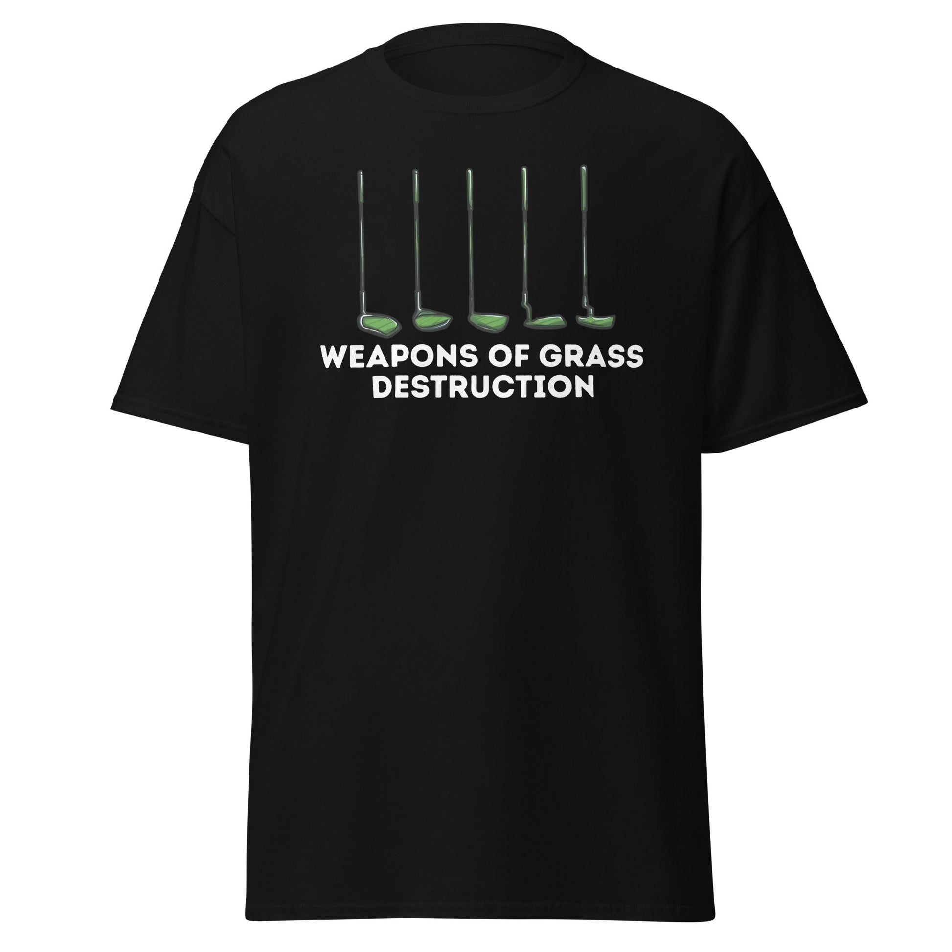 Weapons of Grass Destruction T-Shirt - Funny Golf Tee - Black - T-Shirts Online