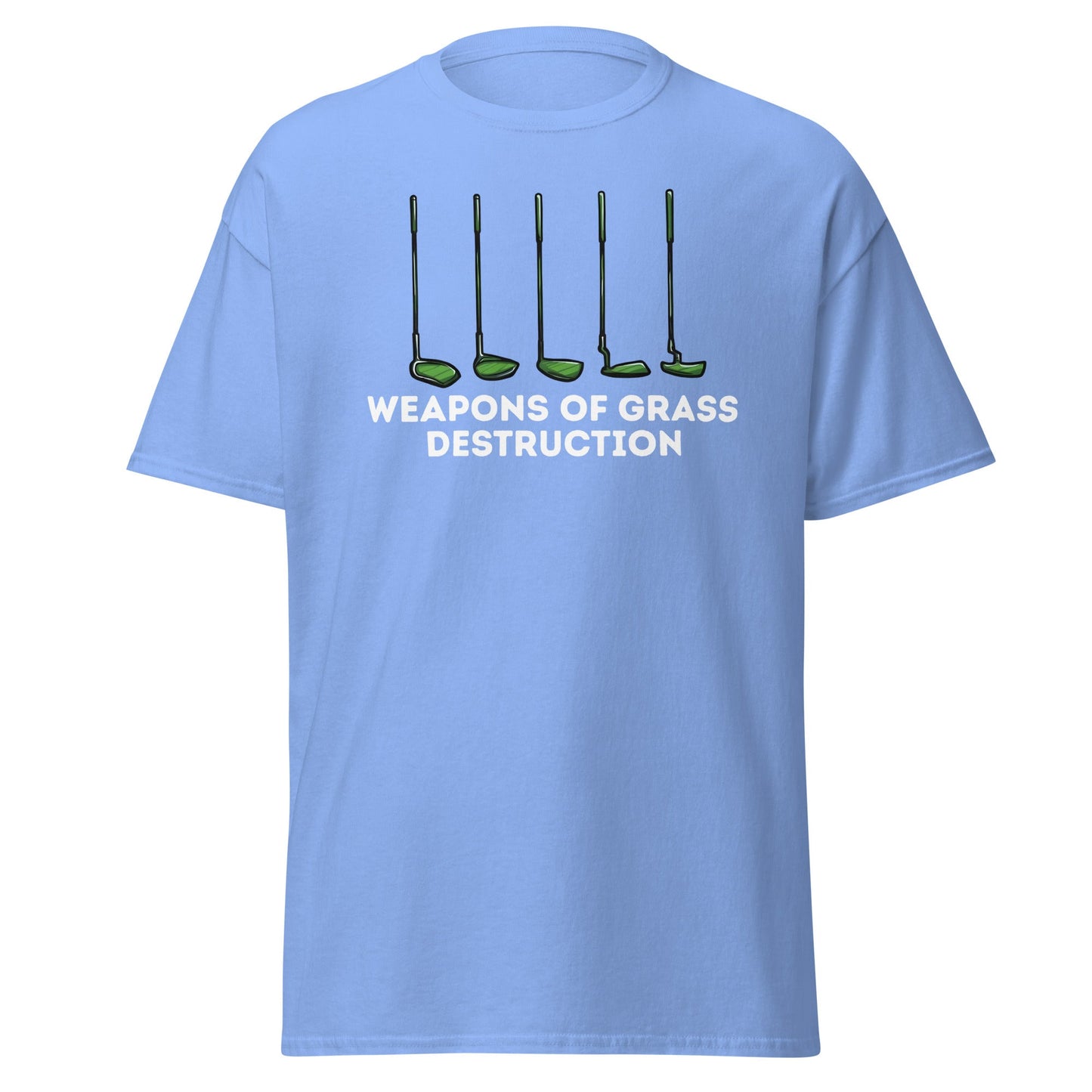 Weapons of Grass Destruction T-Shirt - Funny Golf Tee - Carolina Blue - T-Shirts Online