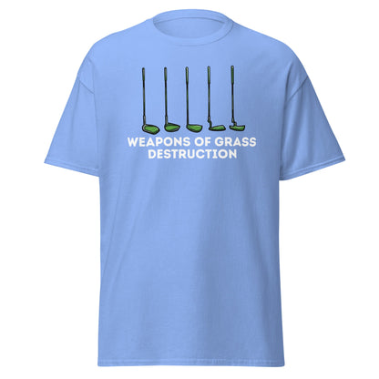 Weapons of Grass Destruction T-Shirt - Funny Golf Tee - Carolina Blue - T-Shirts Online