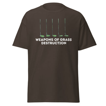 Weapons of Grass Destruction T-Shirt - Funny Golf Tee - Dark Chocolate - T-Shirts Online