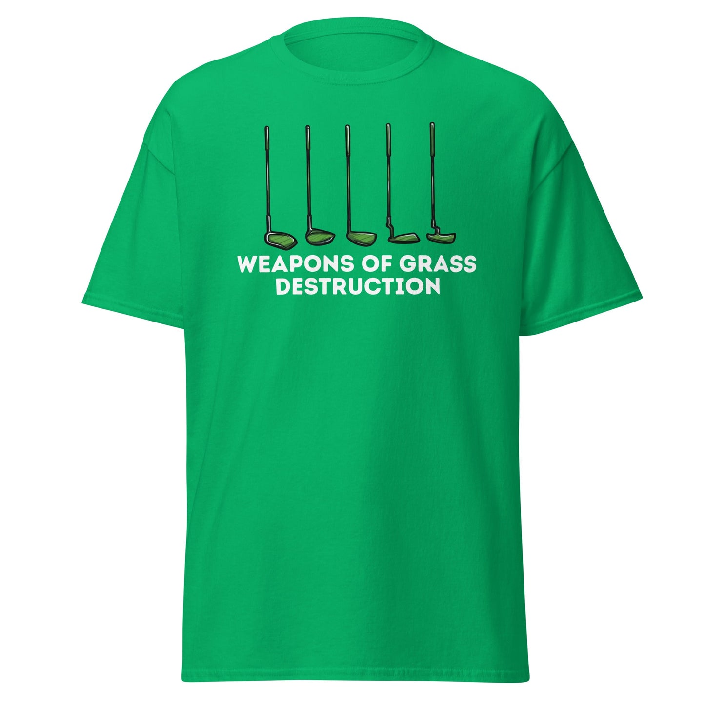 Weapons of Grass Destruction T-Shirt - Funny Golf Tee - Irish Green - T-Shirts Online
