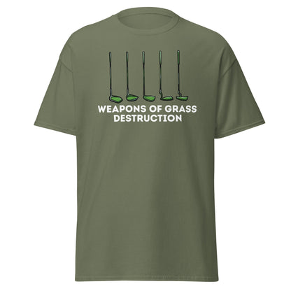 Weapons of Grass Destruction T-Shirt - Funny Golf Tee - Military Green - T-Shirts Online