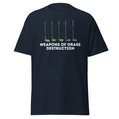 Weapons of Grass Destruction T-Shirt - Funny Golf Tee - Navy - T-Shirts Online