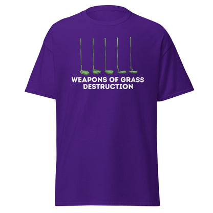 Weapons of Grass Destruction T-Shirt - Funny Golf Tee - Purple - T-Shirts Online