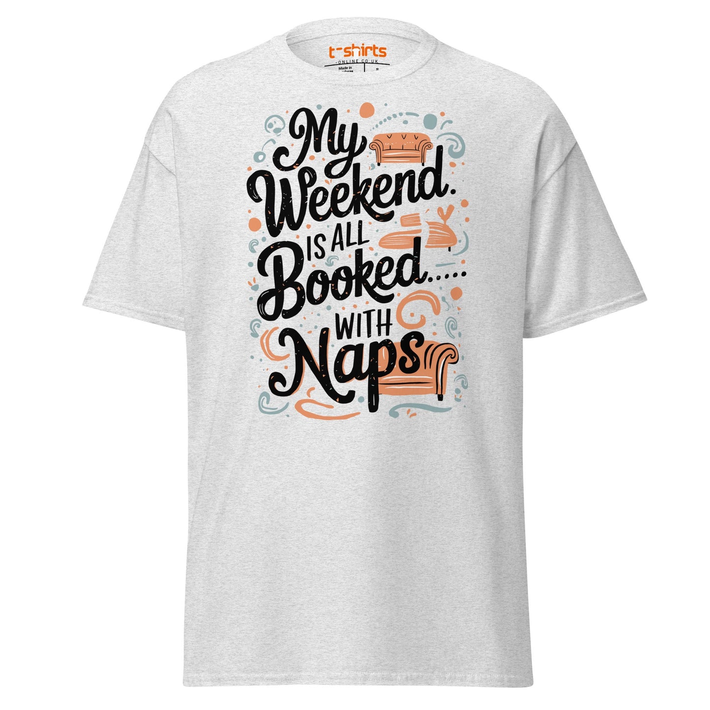 Weekend Naps T-Shirt – Funny Lazy Day Comfort Tee - Ash - T-Shirts Online