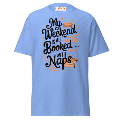 Weekend Naps T-Shirt – Funny Lazy Day Comfort Tee - Carolina Blue - T-Shirts Online