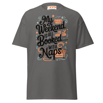 Weekend Naps T-Shirt – Funny Lazy Day Comfort Tee - Charcoal - T-Shirts Online