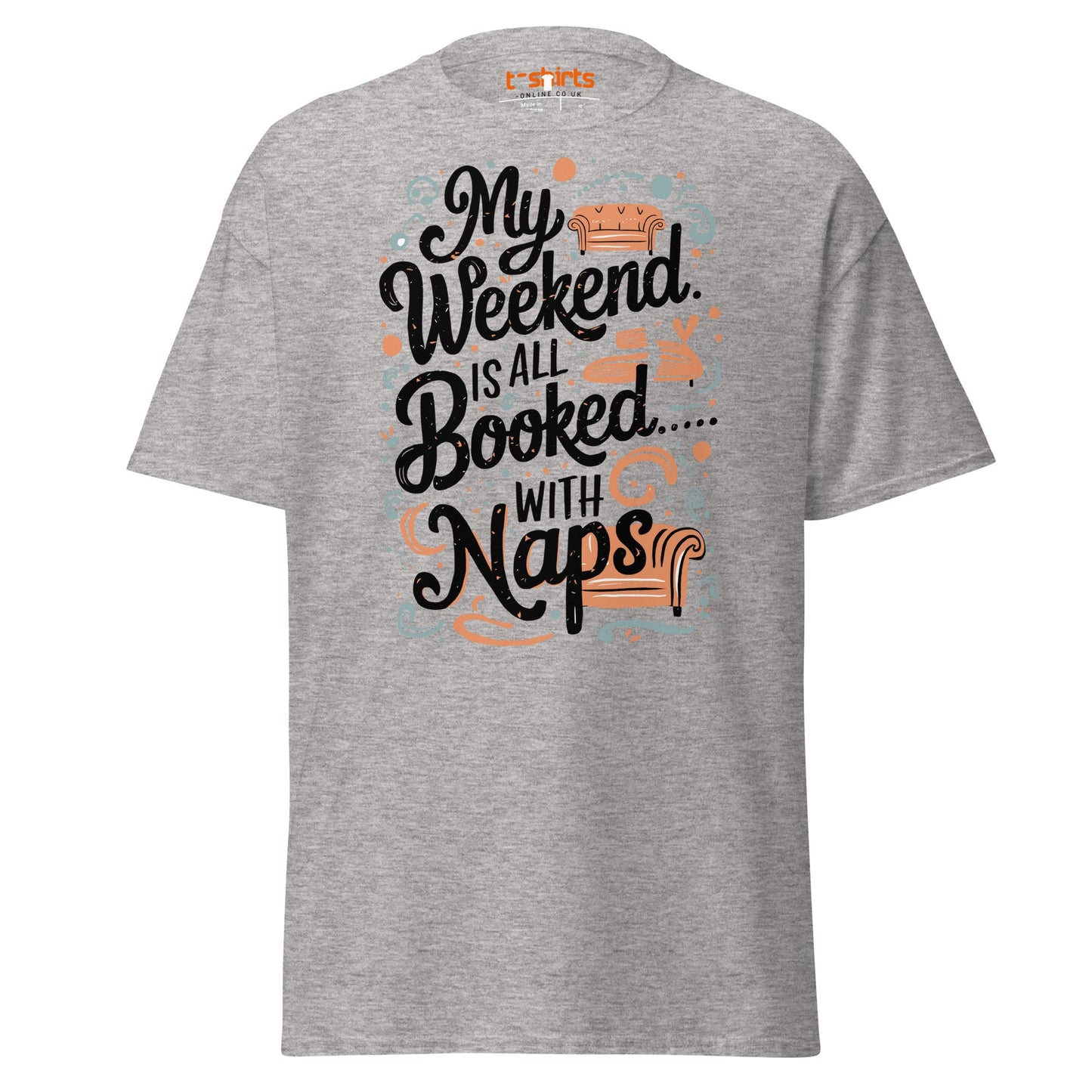 Weekend Naps T-Shirt – Funny Lazy Day Comfort Tee - Sport Grey - T-Shirts Online