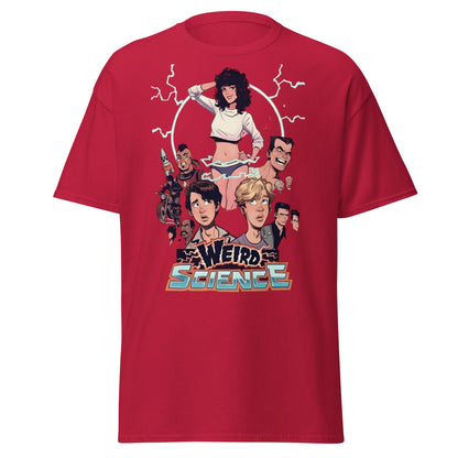 Weird Science Cartoon Tribute T-Shirt - 80s Movie Fan Tee - Cardinal - T-Shirts Online