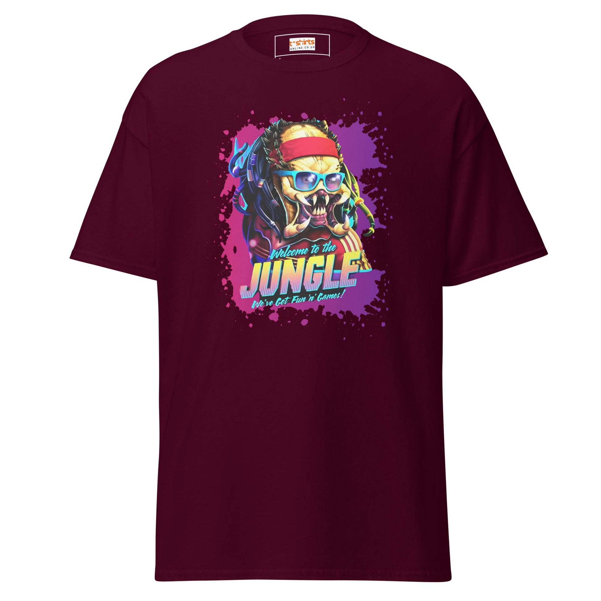 Welcome To the Jungle T-Shirt | Movie Tee - Maroon - T-Shirts Online