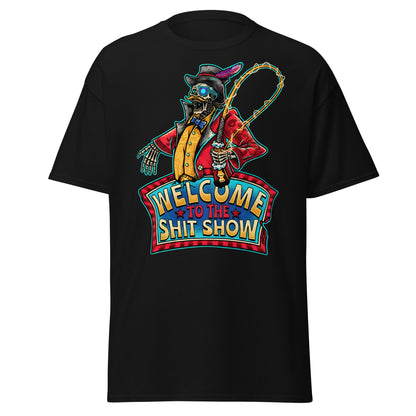 Welcome to the Shit Show Skeleton Ringmaster Tee - Black - T-Shirts Online