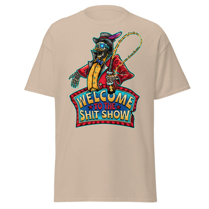 Welcome to the Shit Show Skeleton Ringmaster Tee - Sand - T-Shirts Online