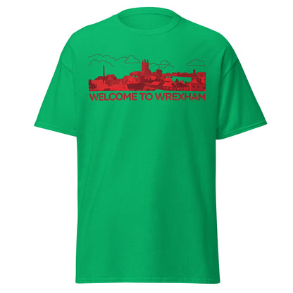 Welcome to Wrexham T-Shirt – Welsh City Skyline Tee - Irish Green - T-Shirts Online