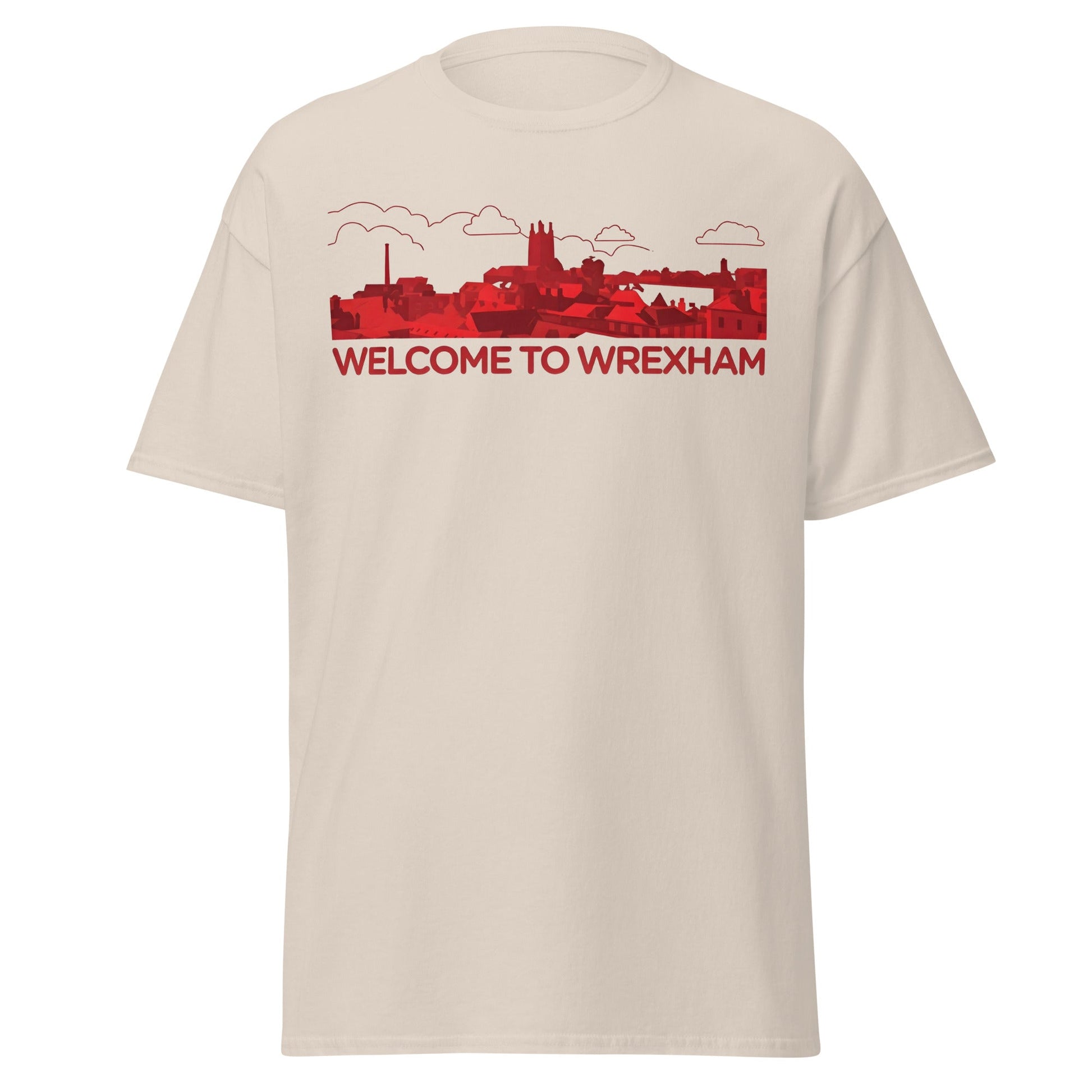 Welcome to Wrexham T-Shirt – Welsh City Skyline Tee - Natural - T-Shirts Online