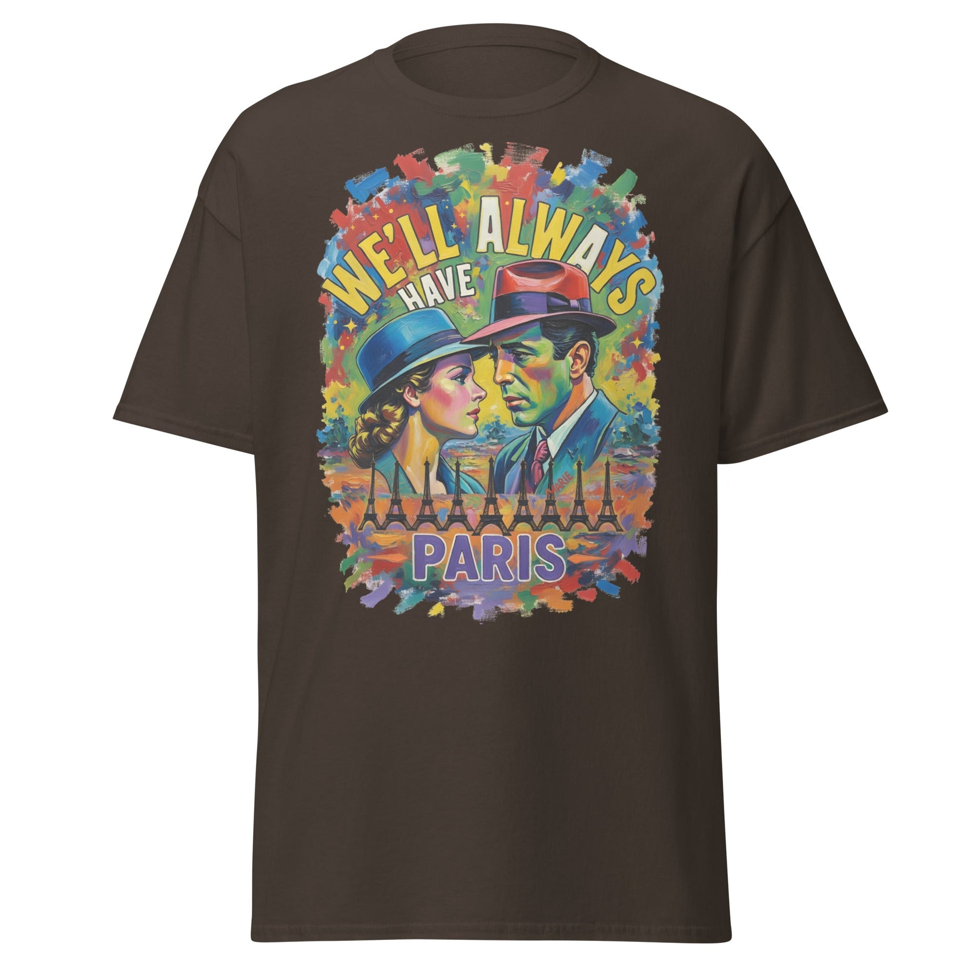 We'll Always Have Paris T-Shirt - Casablanca Movie Quote Tee - Dark Chocolate - T-Shirts Online