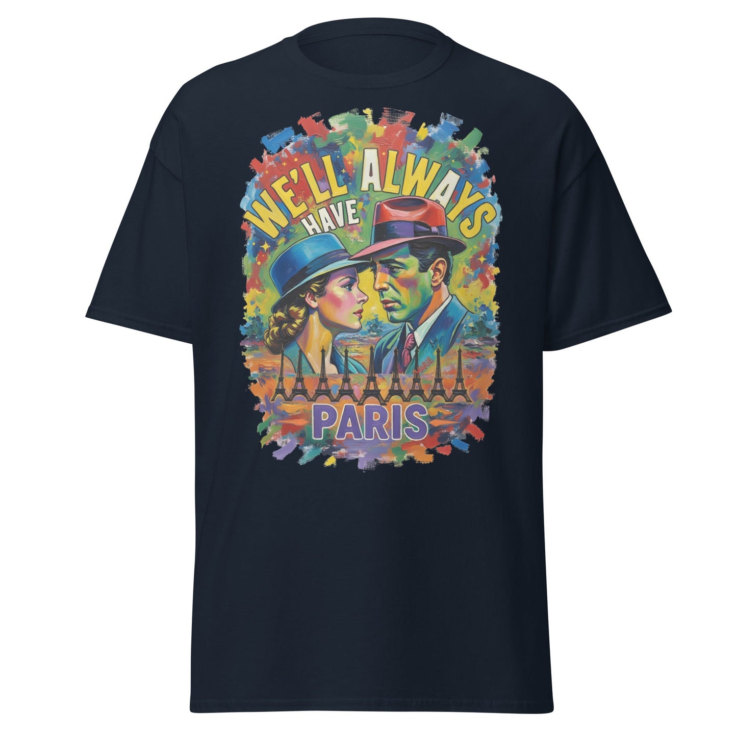 We'll Always Have Paris T-Shirt - Casablanca Movie Quote Tee - Navy - T-Shirts Online