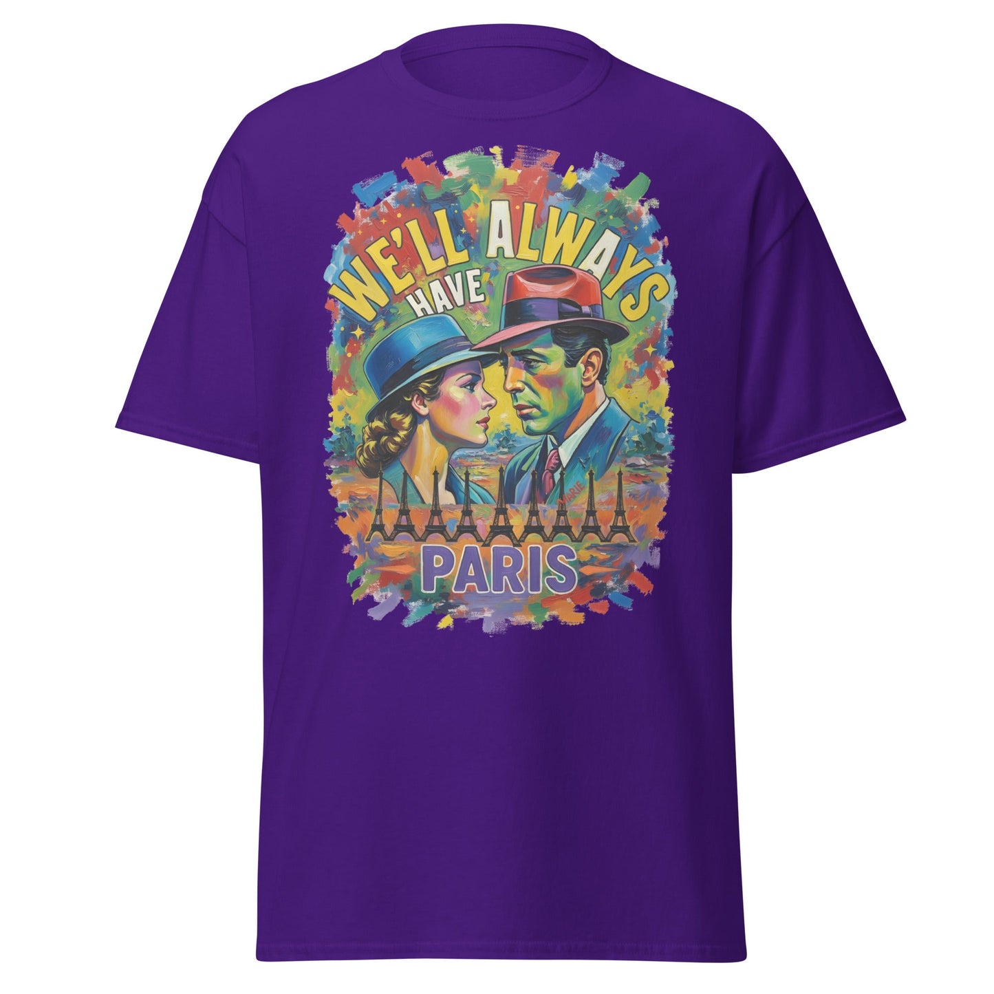 We'll Always Have Paris T-Shirt - Casablanca Movie Quote Tee - Purple - T-Shirts Online