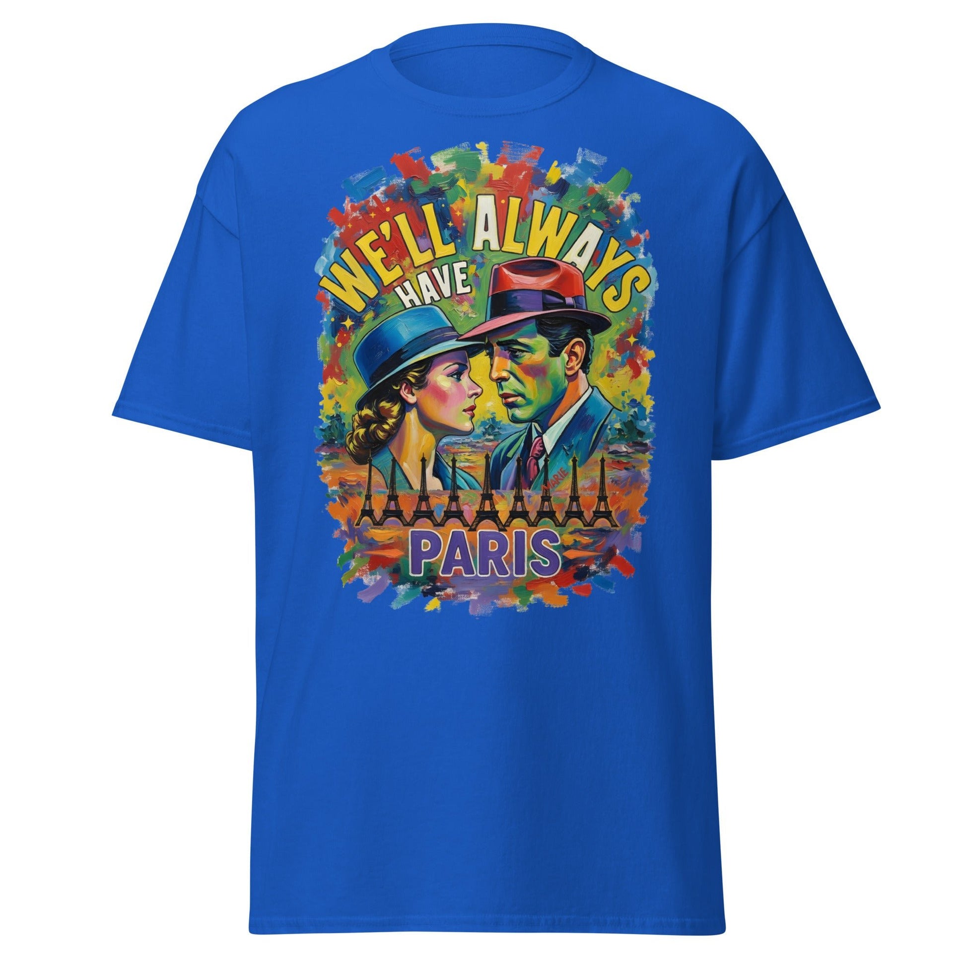 We'll Always Have Paris T-Shirt - Casablanca Movie Quote Tee - Royal - T-Shirts Online