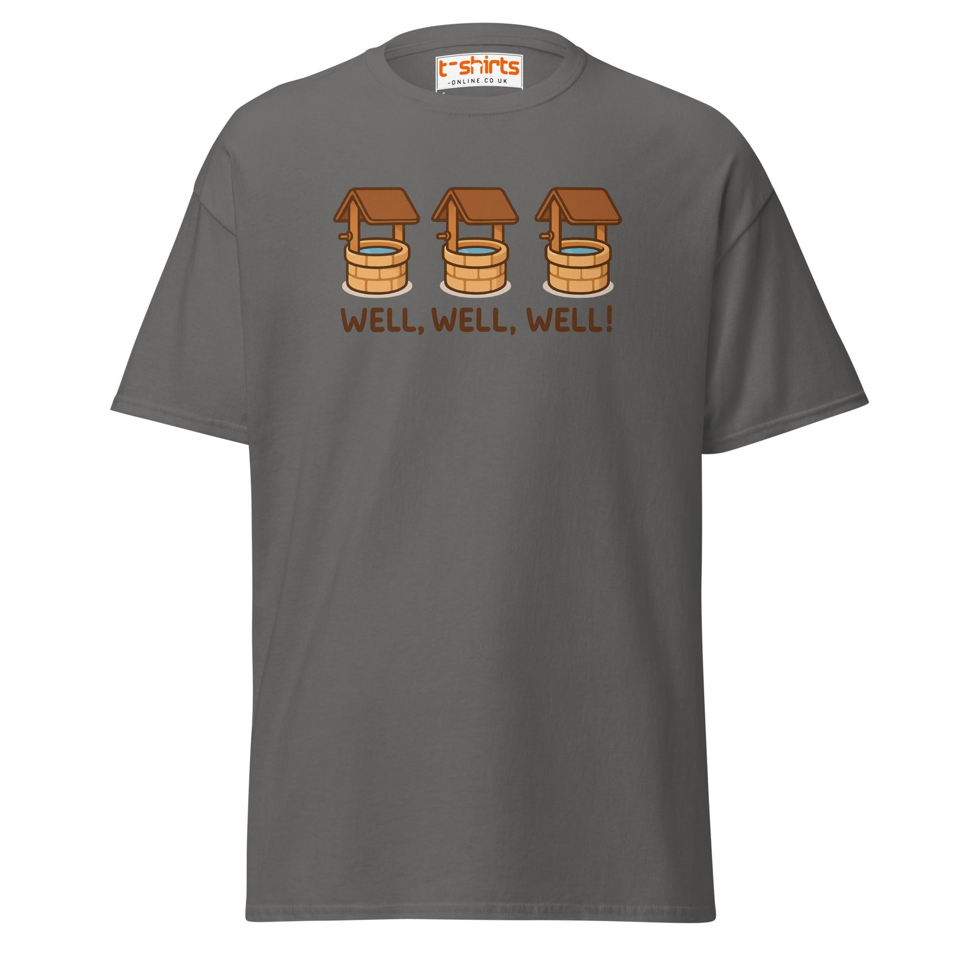 Well, Well, Well! Funny Pun T-Shirt - Charcoal - T-Shirts Online