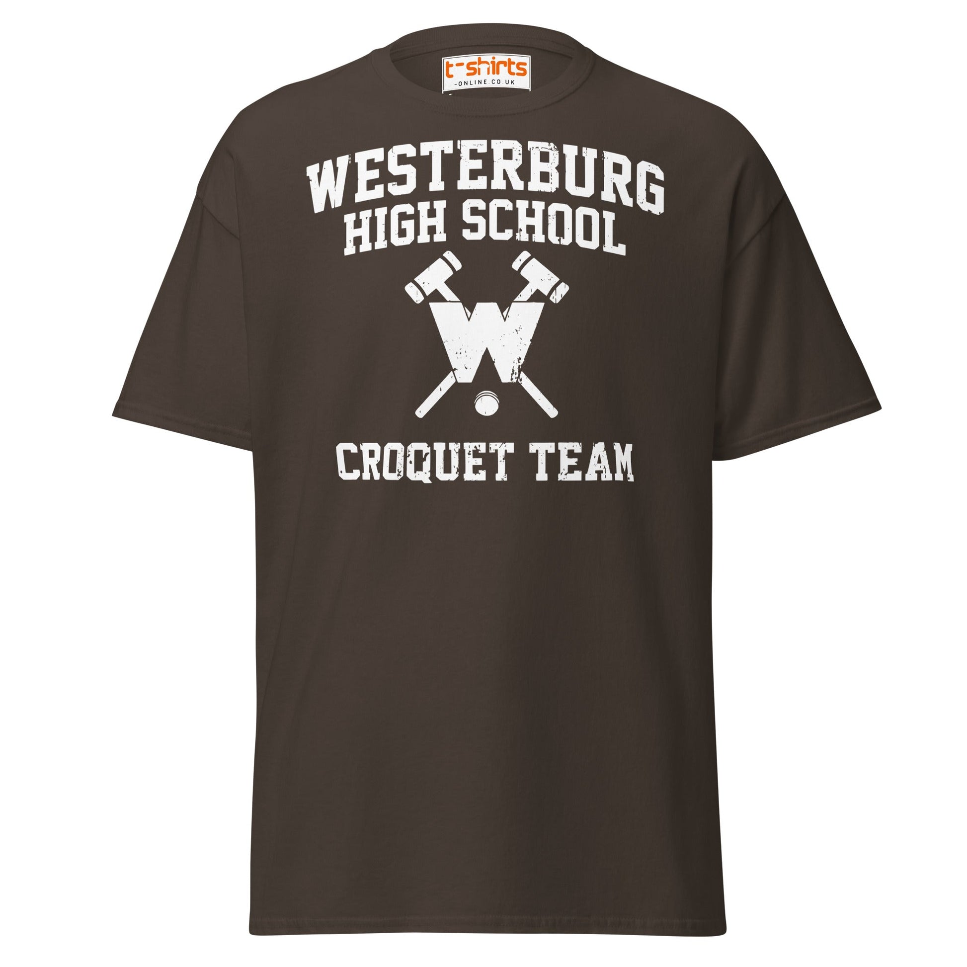 Westerburg High Croquet Team T-Shirt | Retro Movie Tee - Dark Chocolate - T-Shirts Online