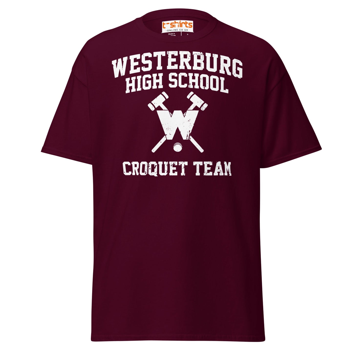 Westerburg High Croquet Team T-Shirt | Retro Movie Tee - Maroon - T-Shirts Online