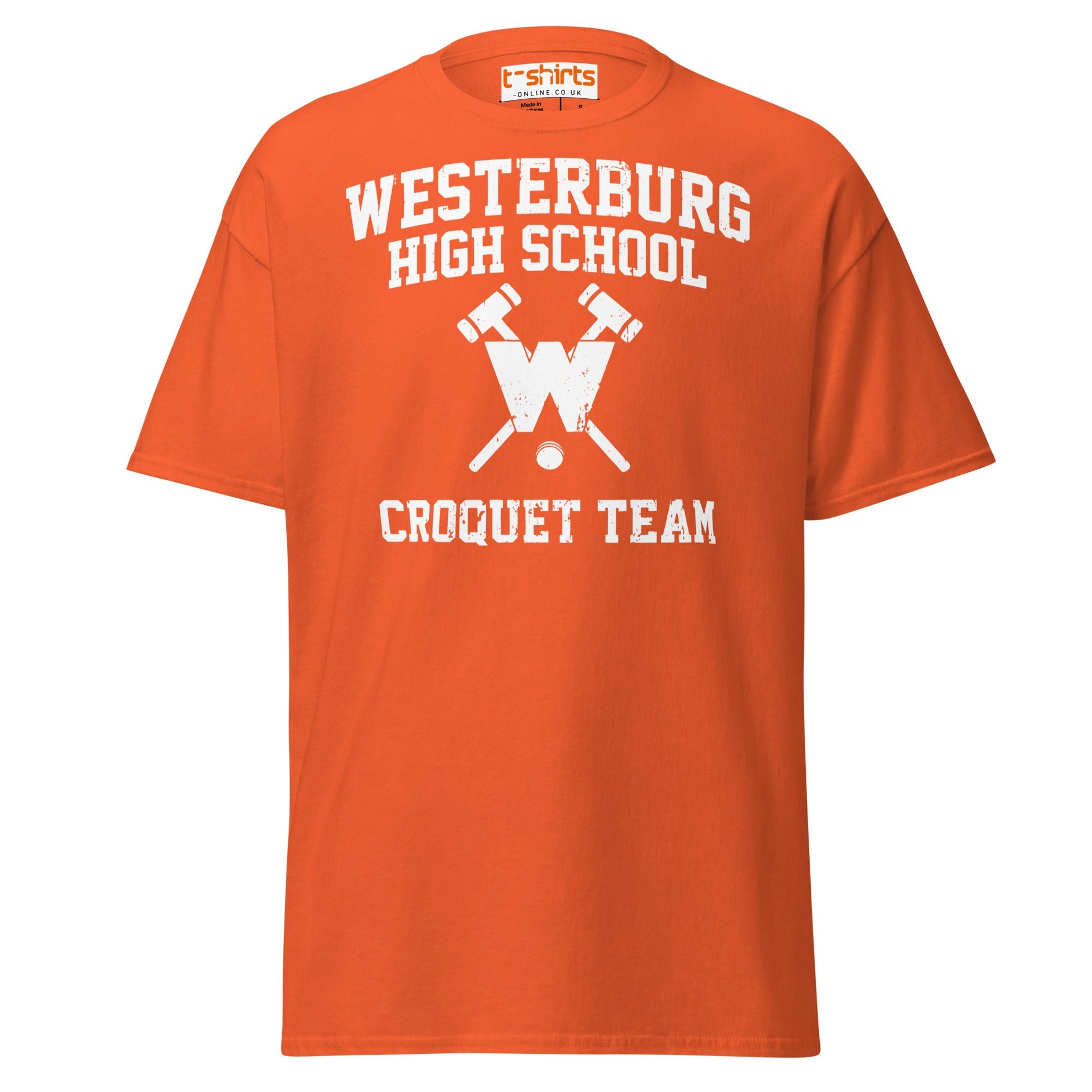 Westerburg High Croquet Team T-Shirt | Retro Movie Tee - Orange - T-Shirts Online
