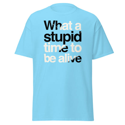 What a Stupid Time to Be Alive T-Shirt - Funny Sarcastic Tee - Sky - T-Shirts Online
