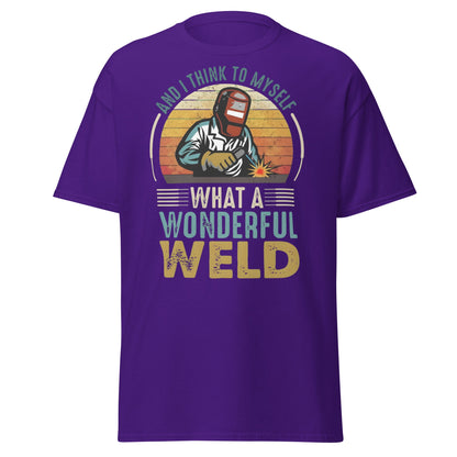 What a Wonderful Weld Funny Welder T-Shirt Gift - Purple - T-Shirts Online