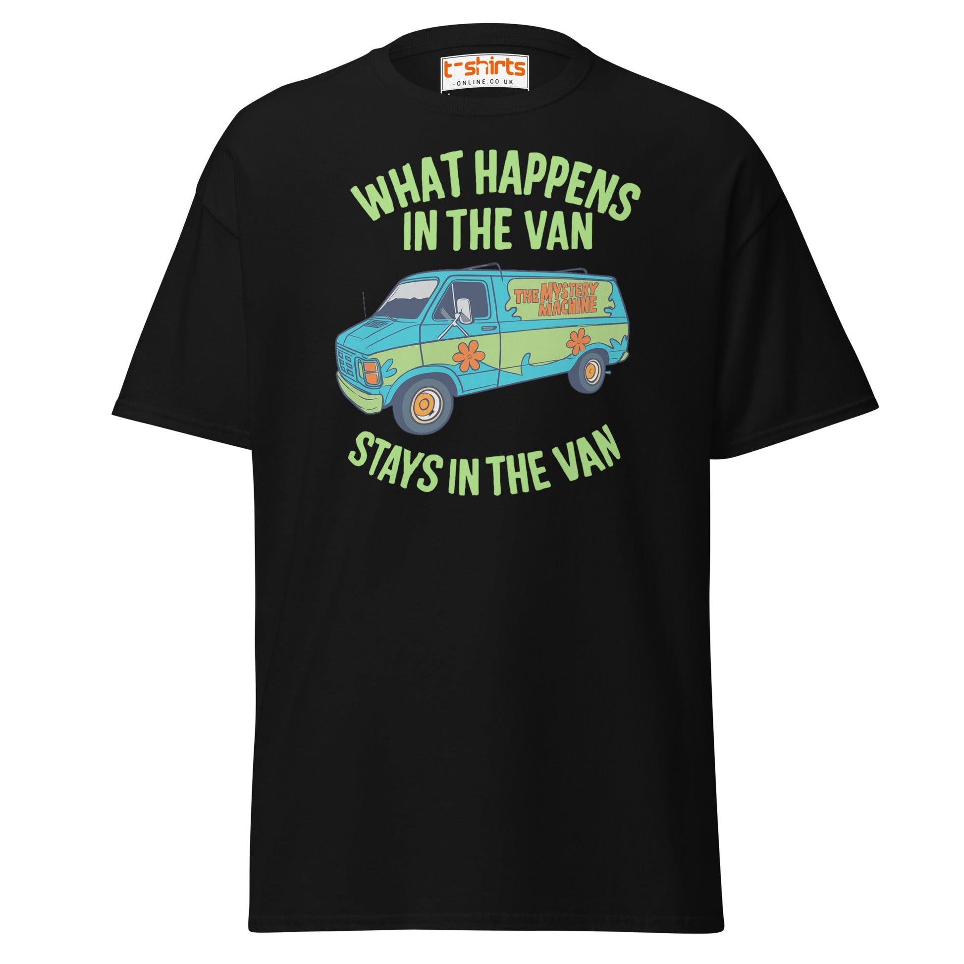 What Happens in the Van T-Shirt – Funny Retro Tee - Black - T-Shirts Online