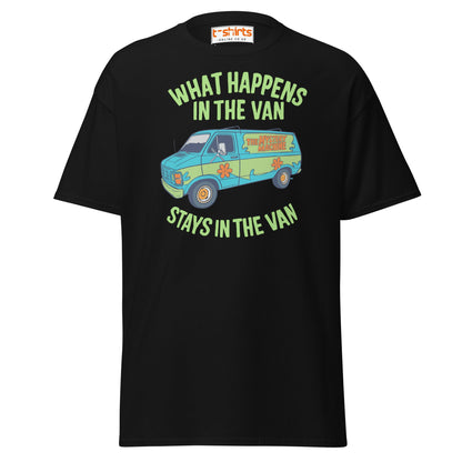What Happens in the Van T-Shirt – Funny Retro Tee - Black - T-Shirts Online