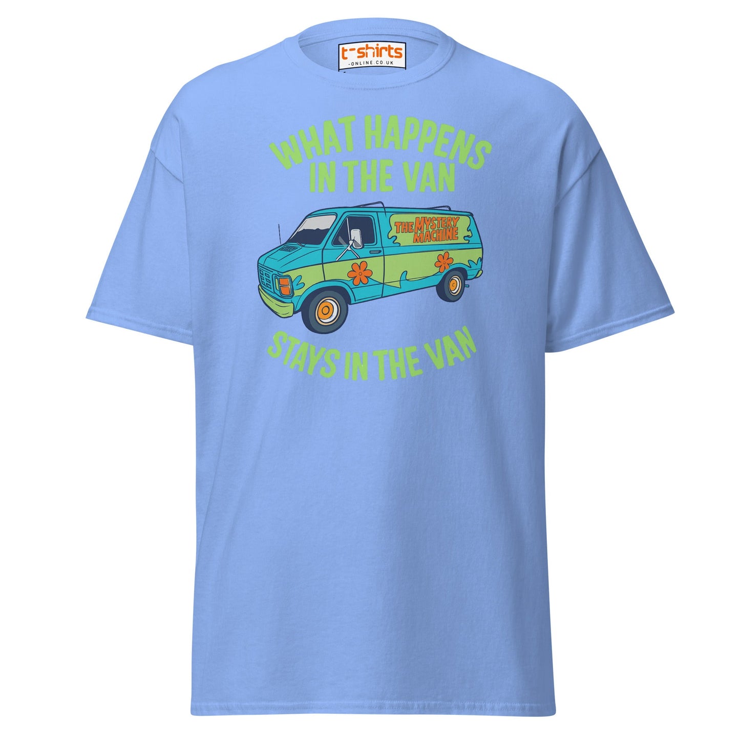 What Happens in the Van T-Shirt – Funny Retro Tee - Carolina Blue - T-Shirts Online