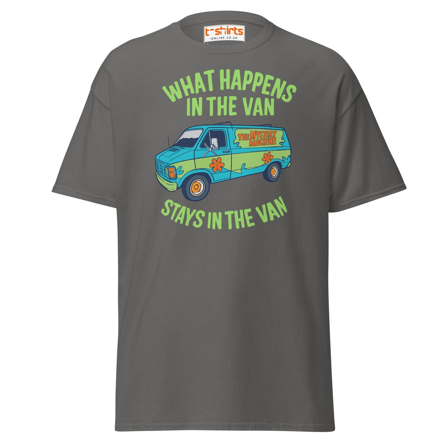 What Happens in the Van T-Shirt – Funny Retro Tee - Charcoal - T-Shirts Online