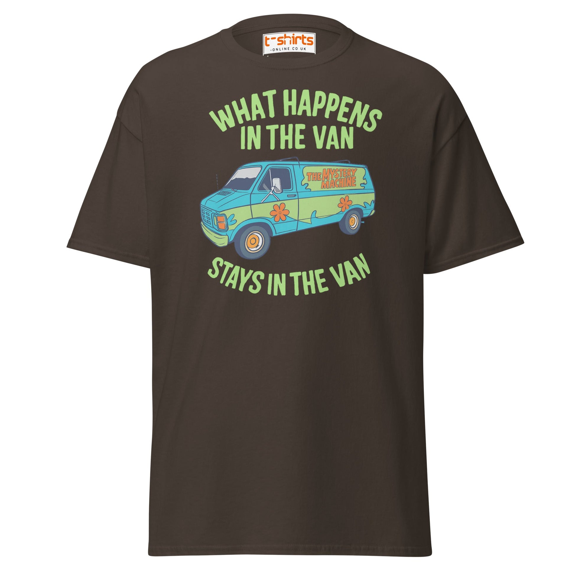 What Happens in the Van T-Shirt – Funny Retro Tee - Dark Chocolate - T-Shirts Online