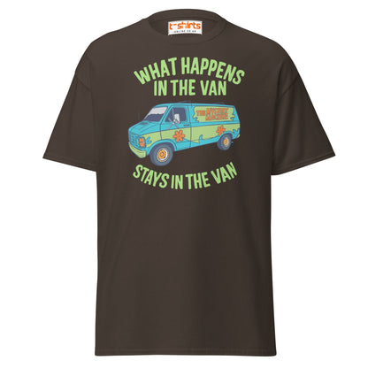 What Happens in the Van T-Shirt – Funny Retro Tee - Dark Chocolate - T-Shirts Online