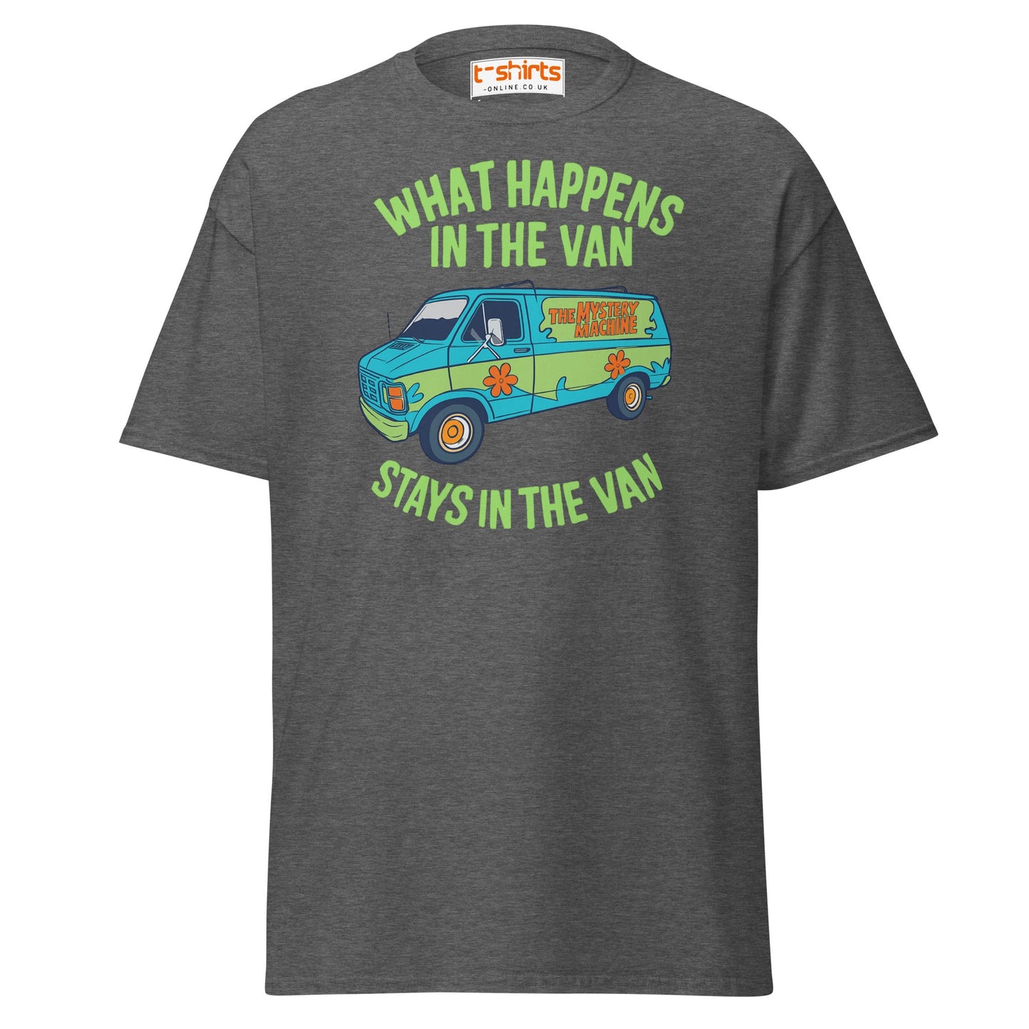 What Happens in the Van T-Shirt – Funny Retro Tee - Dark Heather - T-Shirts Online