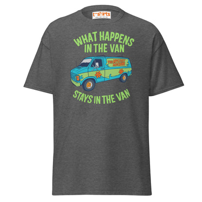 What Happens in the Van T-Shirt – Funny Retro Tee - Dark Heather - T-Shirts Online