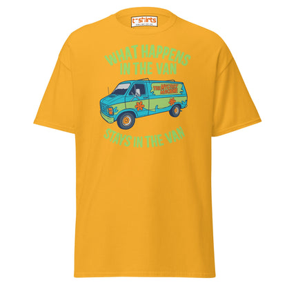 What Happens in the Van T-Shirt – Funny Retro Tee - Gold - T-Shirts Online