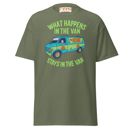 What Happens in the Van T-Shirt – Funny Retro Tee - Military Green - T-Shirts Online