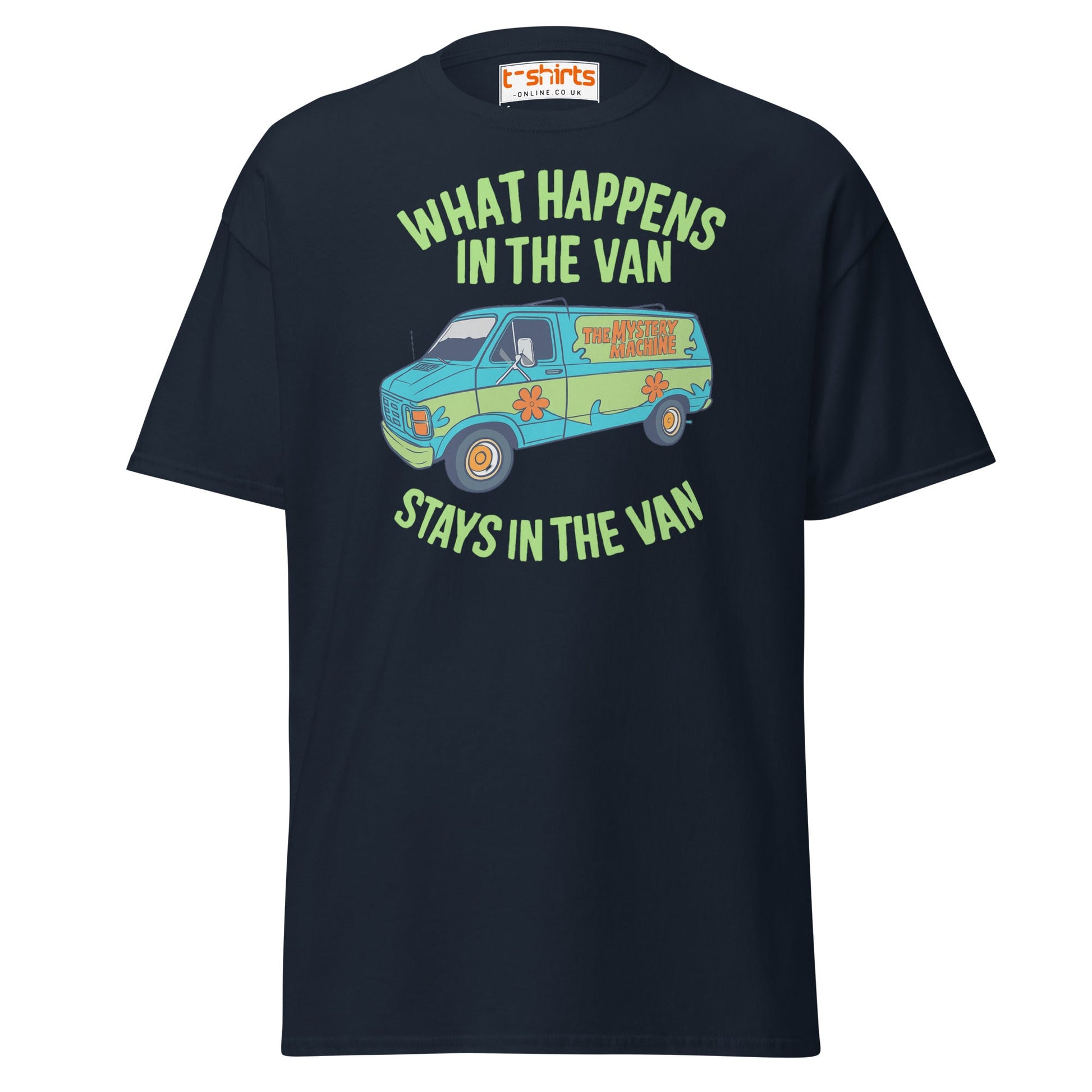 What Happens in the Van T-Shirt – Funny Retro Tee - Navy - T-Shirts Online