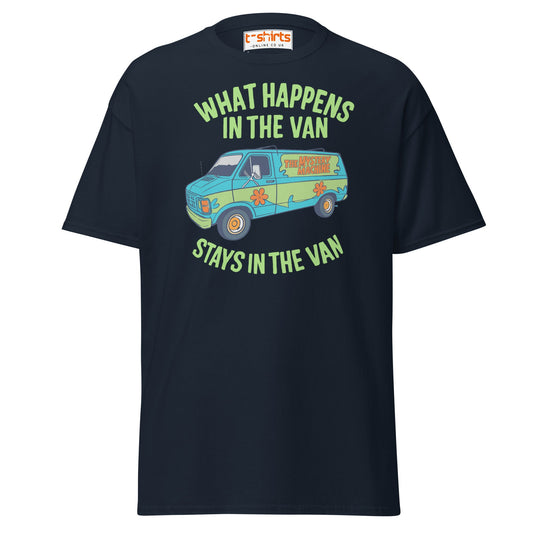 What Happens in the Van T-Shirt – Funny Retro Tee - Navy - T-Shirts Online