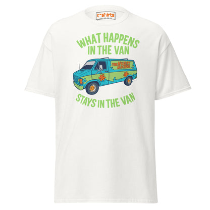What Happens in the Van T-Shirt – Funny Retro Tee - White - T-Shirts Online