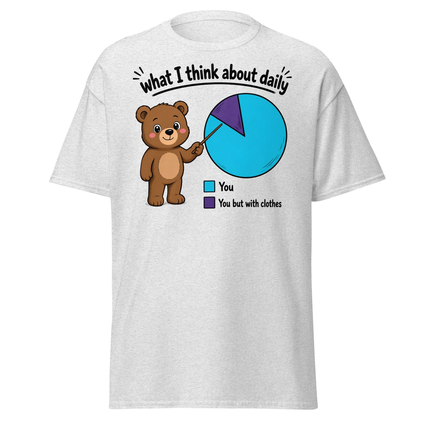 What I Think About Daily Funny Bear Pie Chart Tee - Ash - T-Shirts Online