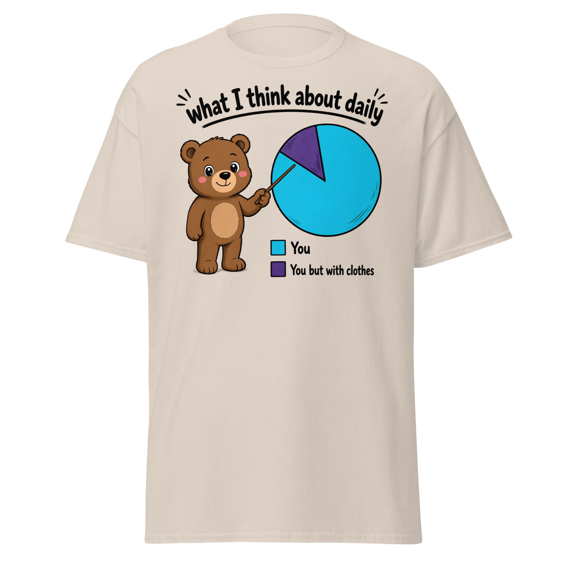 What I Think About Daily Funny Bear Pie Chart Tee - Natural - T-Shirts Online