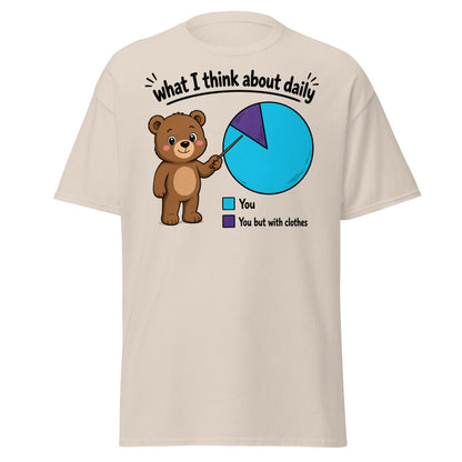 What I Think About Daily Funny Bear Pie Chart Tee - Natural - T-Shirts Online