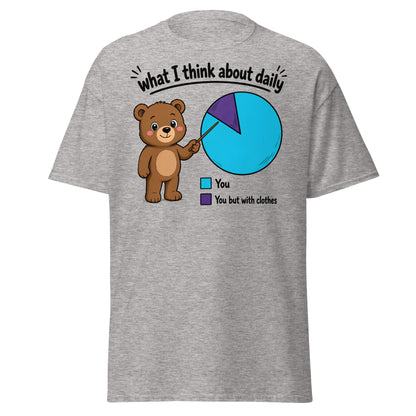 What I Think About Daily Funny Bear Pie Chart Tee - Sport Grey - T-Shirts Online