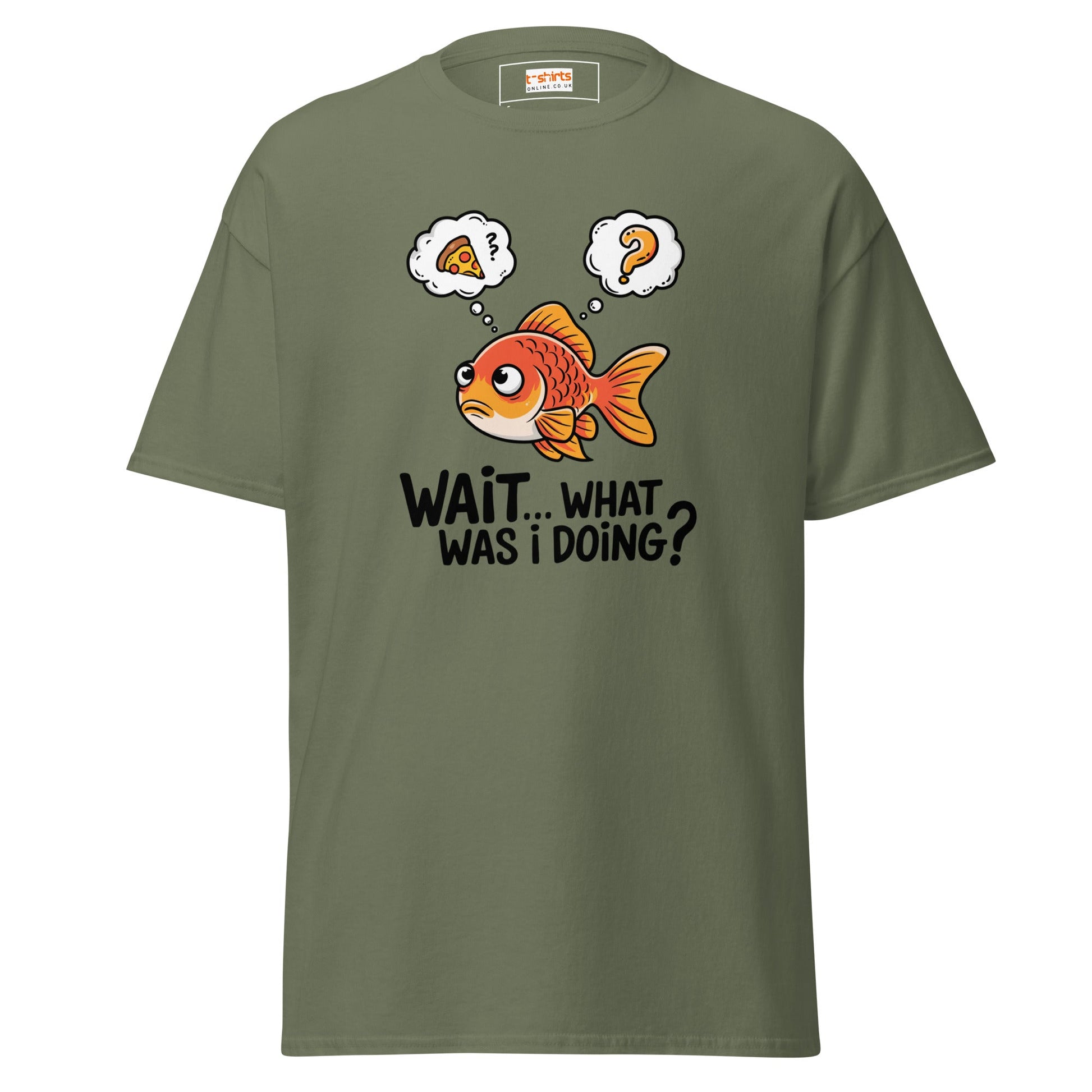 What Was I Doing T-Shirt | Funny Fish Shirt - Military Green - T-Shirts Online