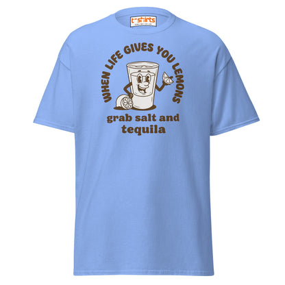 When Life Gives You Lemons Tequila T-Shirt - Carolina Blue - T-Shirts Online