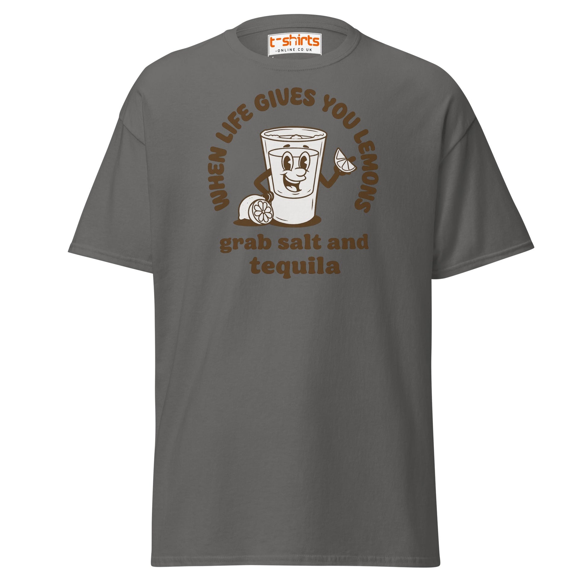 When Life Gives You Lemons Tequila T-Shirt - Charcoal - T-Shirts Online