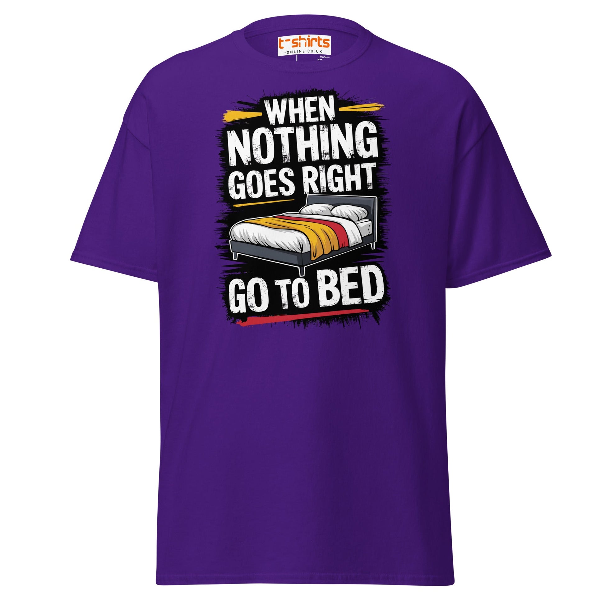 When Nothing Goes Right Go To Bed T-Shirt - Purple - T-Shirts Online