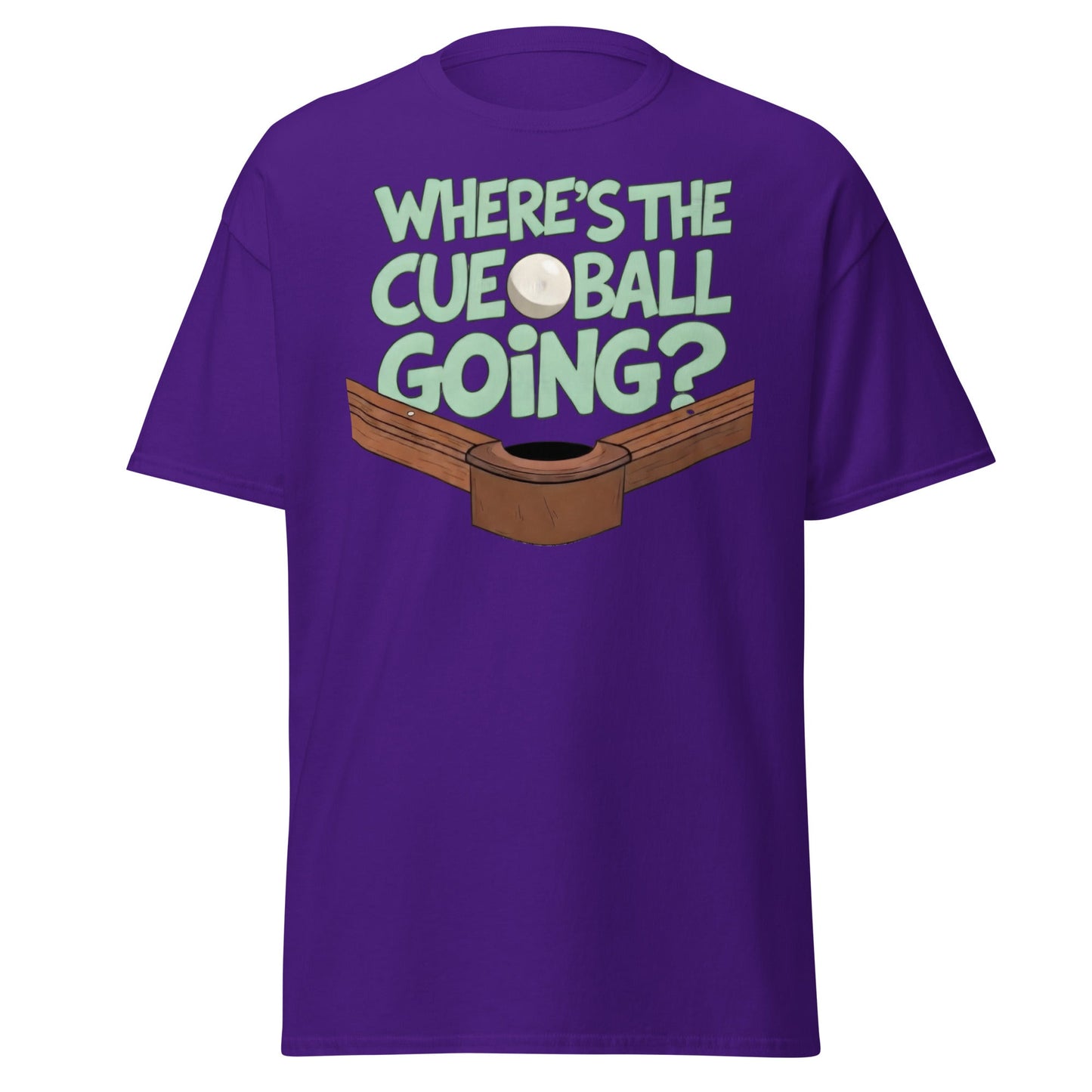 Where’s The Cue Ball Going? | Funny Snooker & Pool T-Shirt - Purple - T-Shirts Online